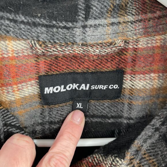 Molokai Surf Co Super Soft Plaid Flannel Men's Size‎ XL Brown/Gray/Black - Picture 6 of 9